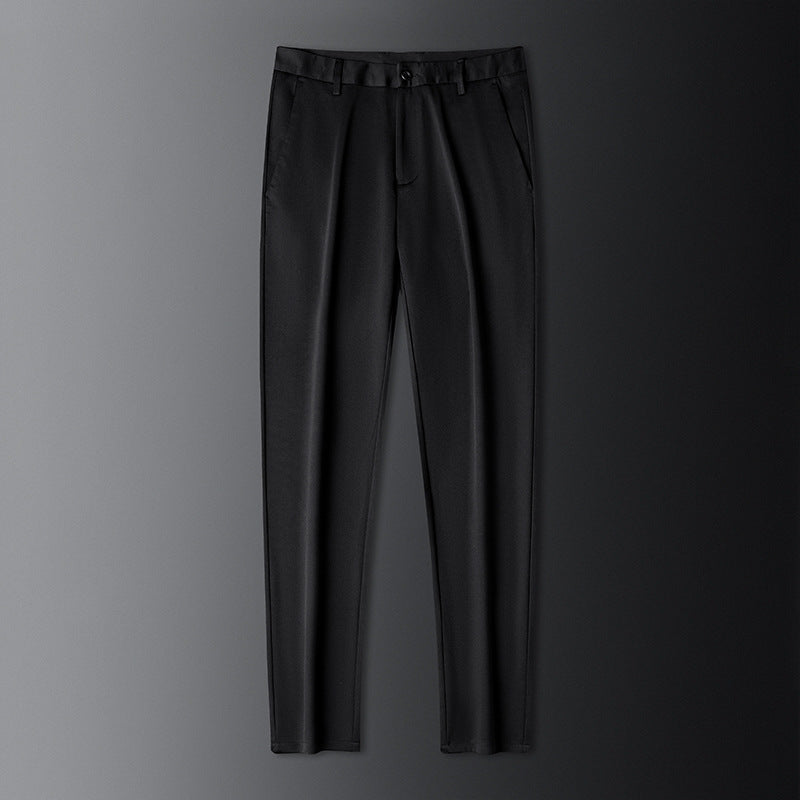 Men's Tailored Suit Trousers with Crease, Stretch, and Concealed Pockets Mune Fashion