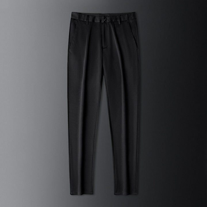 Men's Tailored Suit Trousers with Crease, Stretch, and Concealed Pockets Mune Fashion