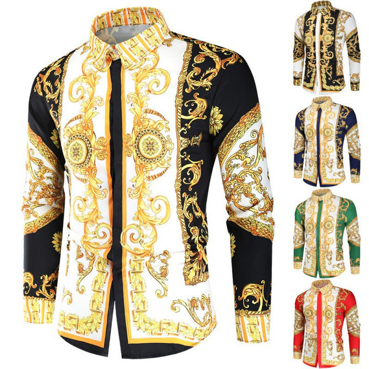 Men's Luxury Shirt with Impressive Baroque Pattern Mune