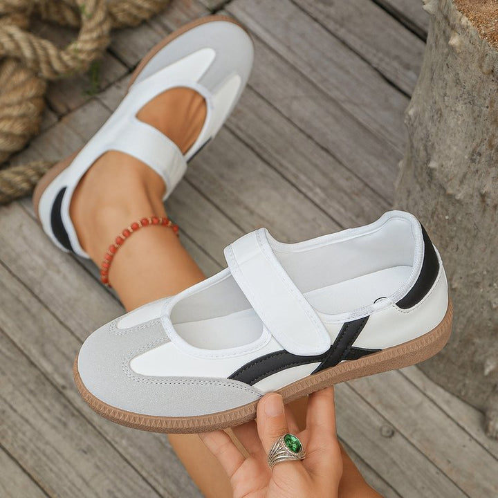 Damen Mary-Jane-Sneaker mit Klettverschluss und gepolstertem Komfortfußbett Mune Fashion