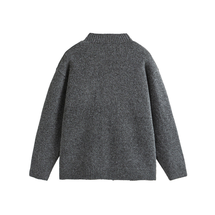 Unisex Chunky Knit Boxy Cardigan with Button Placket, Round Neck and Patch Pockets Mune Fashion