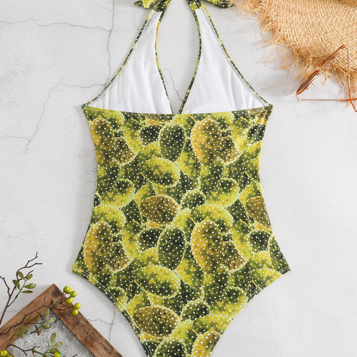 Women's one-piece swimsuit with playful knot design and floral pattern Mune Fashion