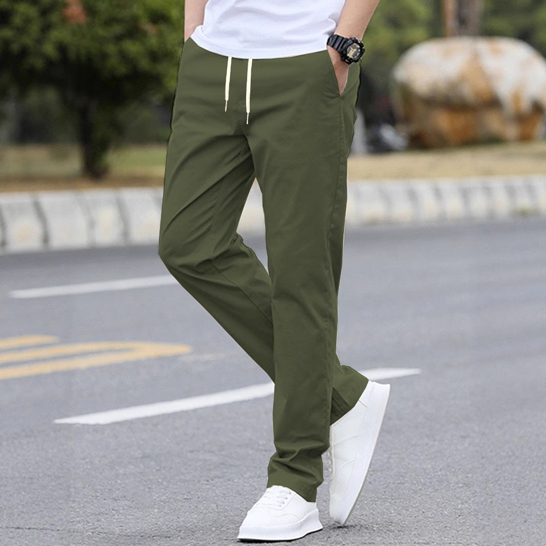 Men's comfortable casual pants with elastic waistband and practical side pockets Mune Fashion
