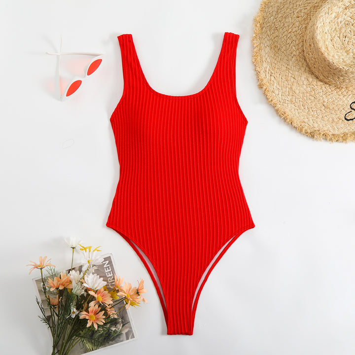 Women's High-Cut Swimsuit with Textured Ribbed Design Mune Fashion