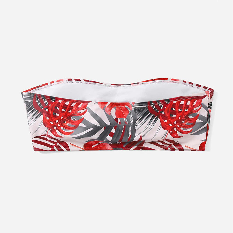 Women Bandeau Bikini Top with Exotic Floral Print Mune Fashion