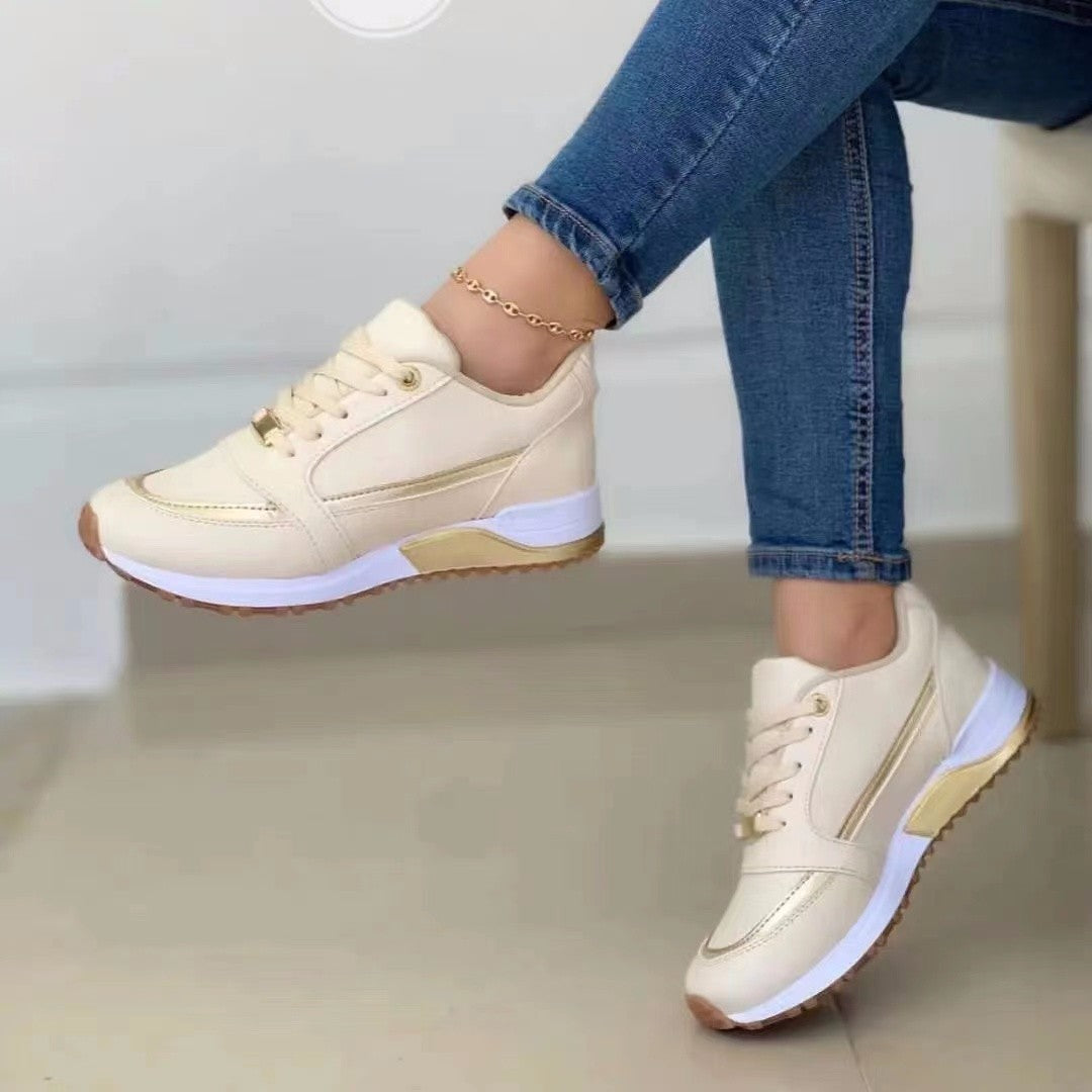 Damen Komfort-Keil-Sneaker im Retro-Sportstil Mune Fashion