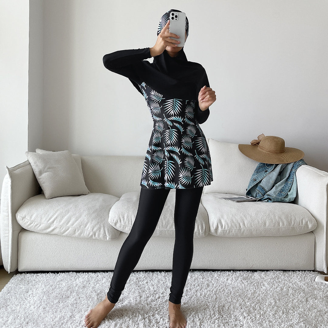 Women's Stylish 360-Degree Swimsuit with Integrated Hijab Mune Fashion