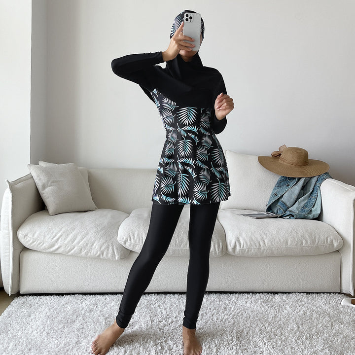 Women's Stylish 360-Degree Swimsuit with Integrated Hijab Mune Fashion