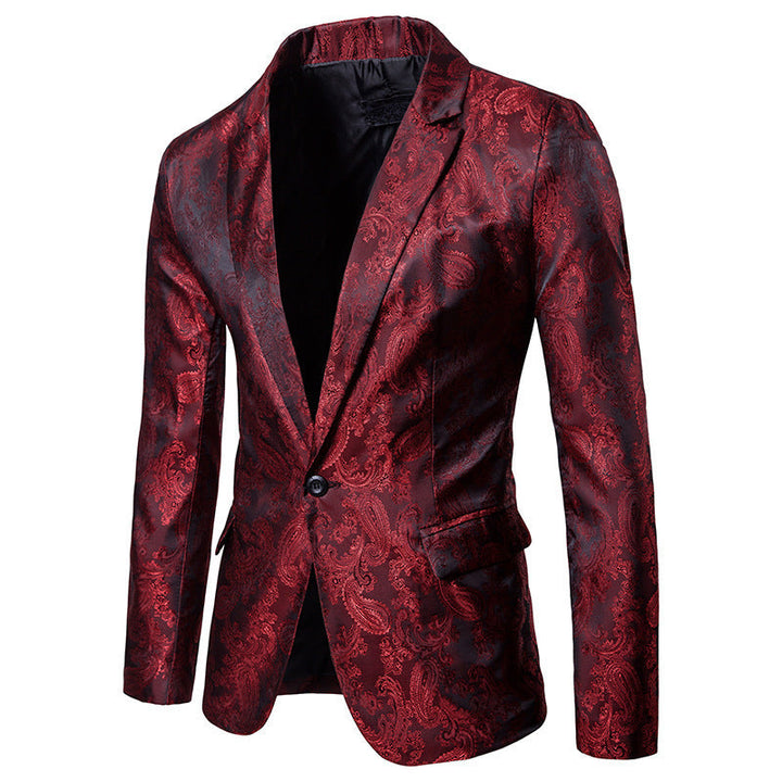 Men's Elegant Suit Set with Fine Paisley Pattern Mune