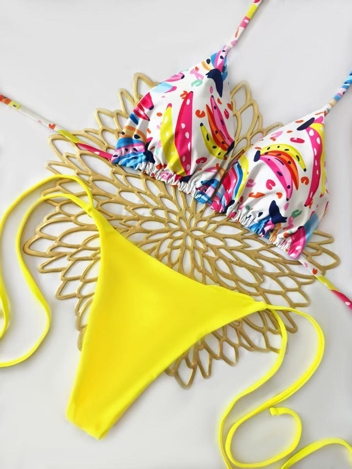 Women's Triangle Bikini with Floral Detail Mune Fashion