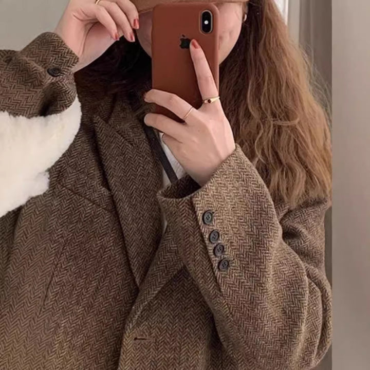 Ladies Stylish Tweed Blazer Mune Fashion