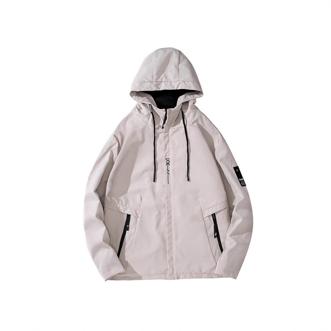Men's lightweight hooded softshell jacket in urban utility style with adjustable hood and concealed zipper Mune Fashion
