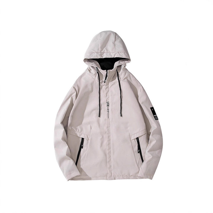 Men's lightweight hooded softshell jacket in urban utility style with adjustable hood and concealed zipper Mune Fashion