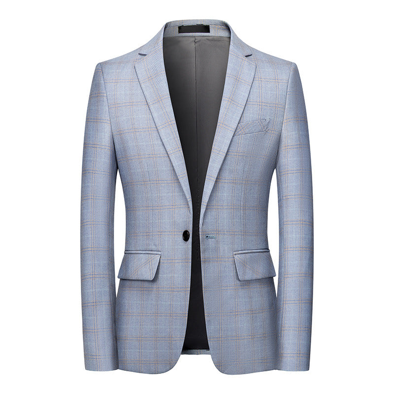 Men's tailored checked business jacket made of lightweight wool blend with falling lapels Mune Fashion