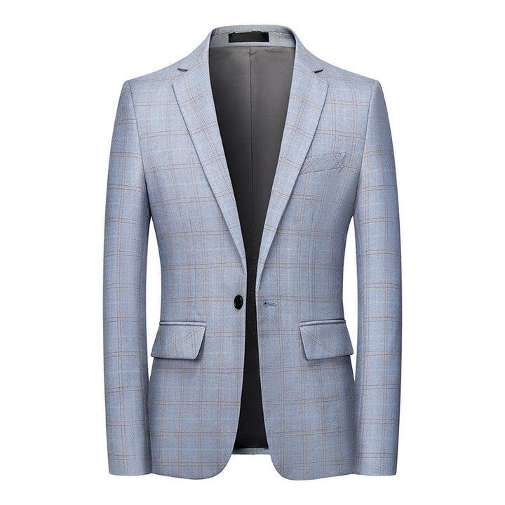 Men's tailored checked business jacket made of lightweight wool blend with falling lapels Mune Fashion