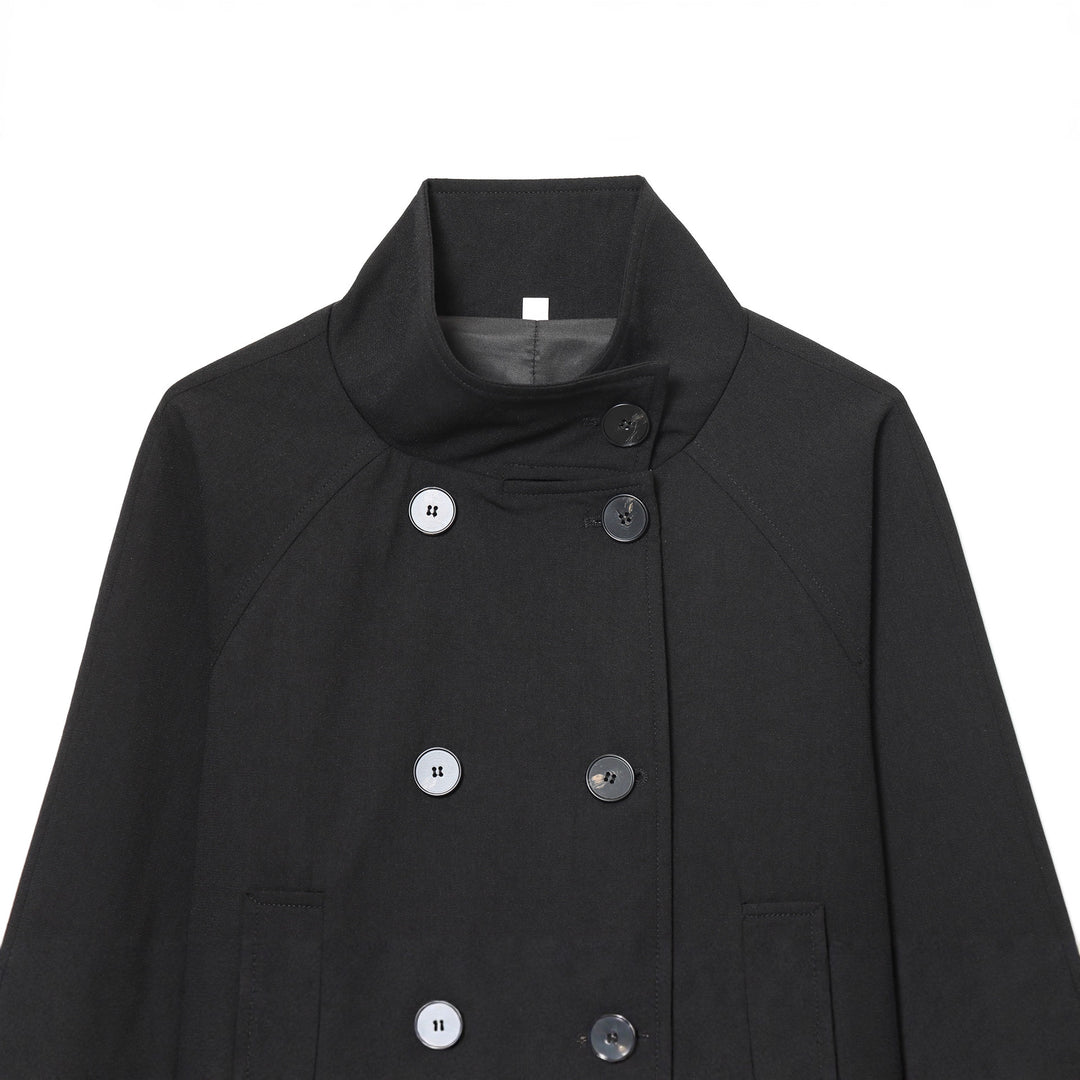 Women nan short double-breasted short coat with high stand-up collar Mune Fashion