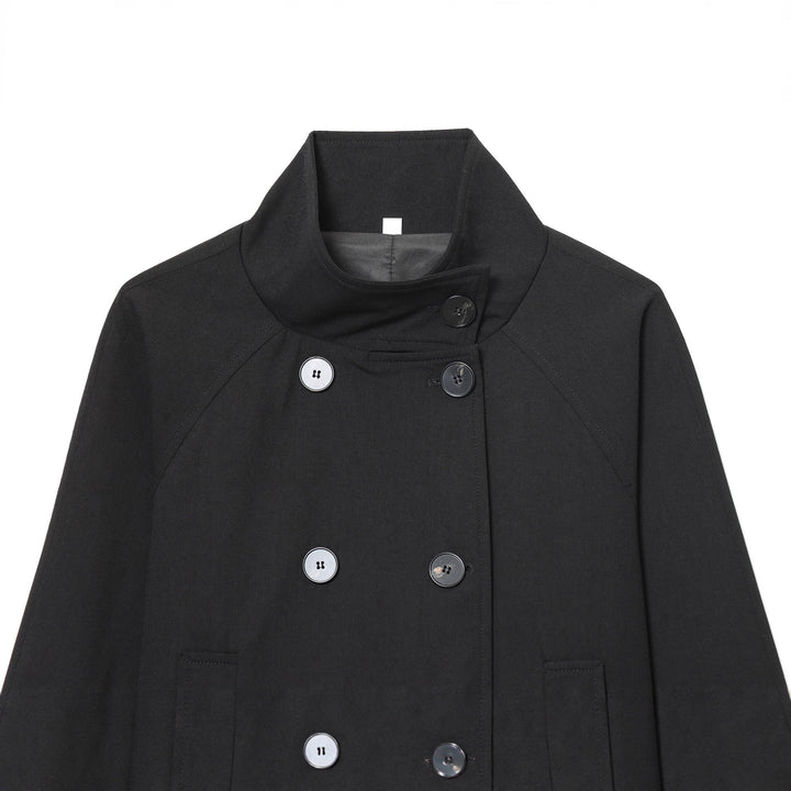 Women nan short double-breasted short coat with high stand-up collar Mune Fashion