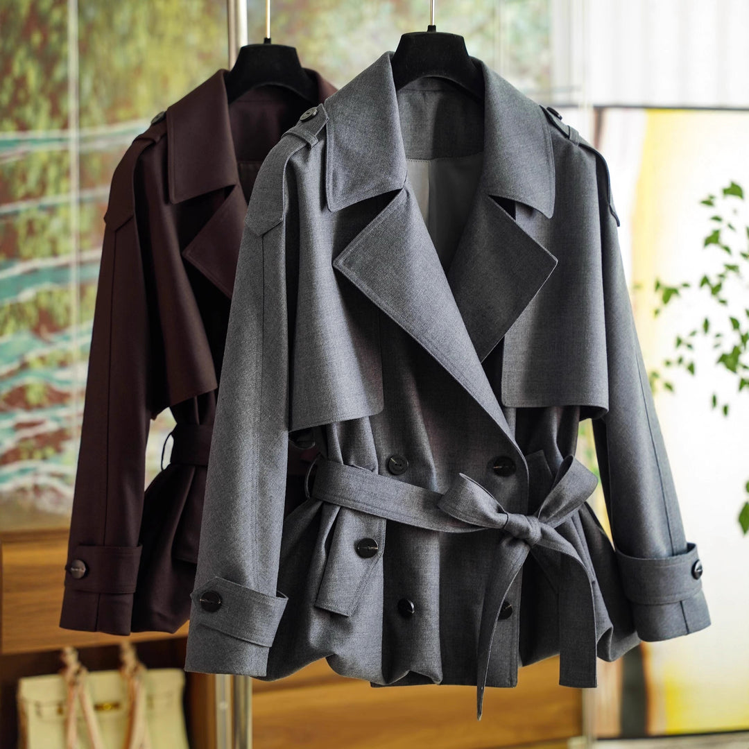 Women's Stylish Trench Coat with Waist Belt Mune Fashion