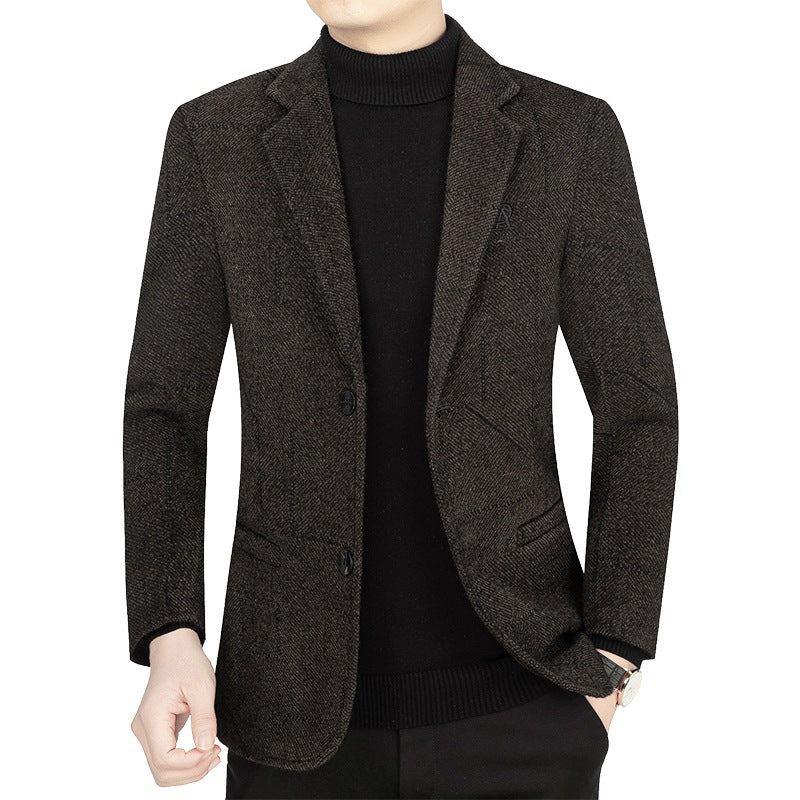 Men's Slim-Fit Blazer made of textured wool blend with light half lining and two-button silhouette Mune Fashion