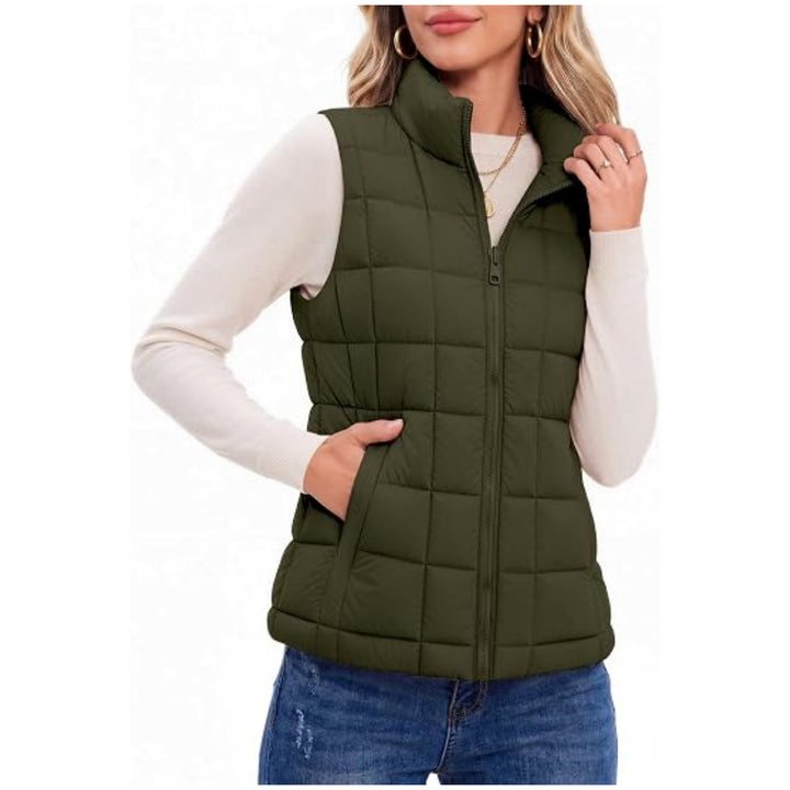 Women's quilted thermal vest with stand-up collar and zip Mune Fashion