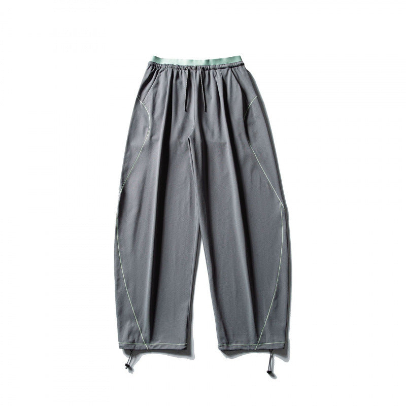 Unisex Wide Tech Jogging Pants with Drawstring, Contrast Seams and Adjustable Hem Mune Fashion