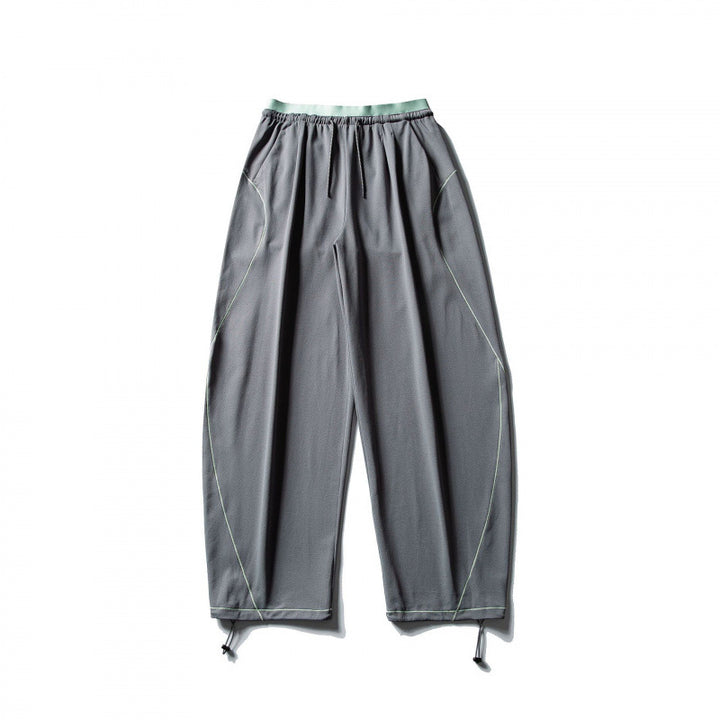 Unisex Wide Tech Jogging Pants with Drawstring, Contrast Seams and Adjustable Hem Mune Fashion