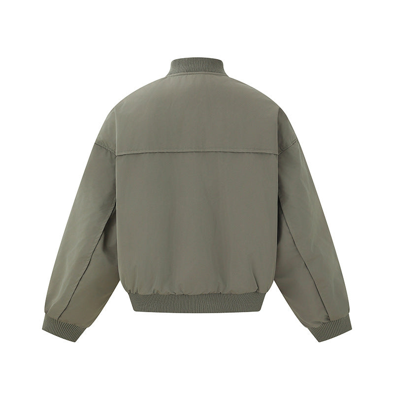 Men's short-cut technical bomber jacket with diagonal zip pockets and ribbed cuffs Mune Fashion