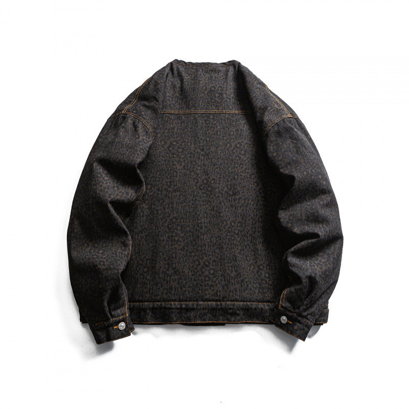 Men's Round Neck Denim Jacket in Boxy Cut with Contrast Stitching and Flap Pockets Mune Fashion