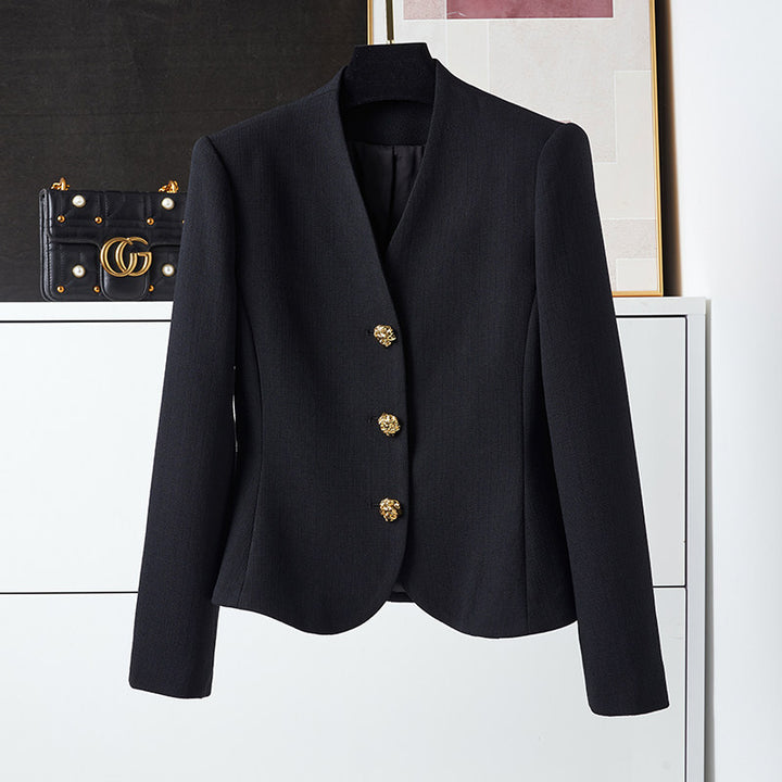 Women's Elegant Blazer with Golden Button Detail Mune Fashion