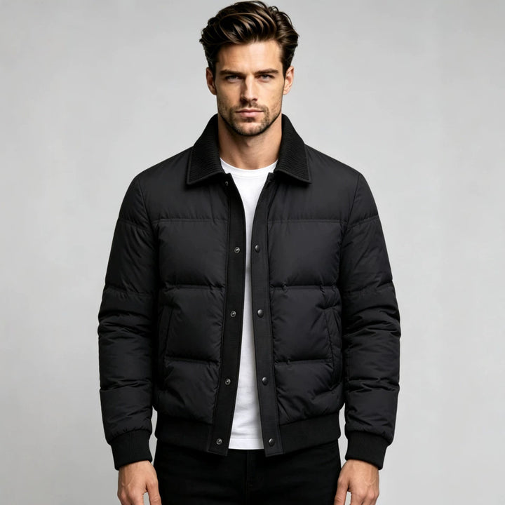 Men's Fashion Padded Jacket with High Collar