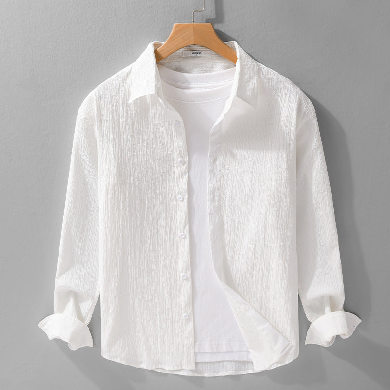 Men's lightweight structured long-sleeve shirt in overshirt style with kent collar Mune Fashion