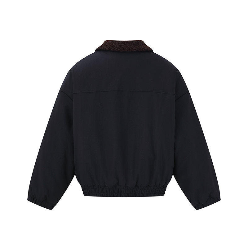 Unisex short bomber jacket in boxy cut with teddy collar Mune Fashion