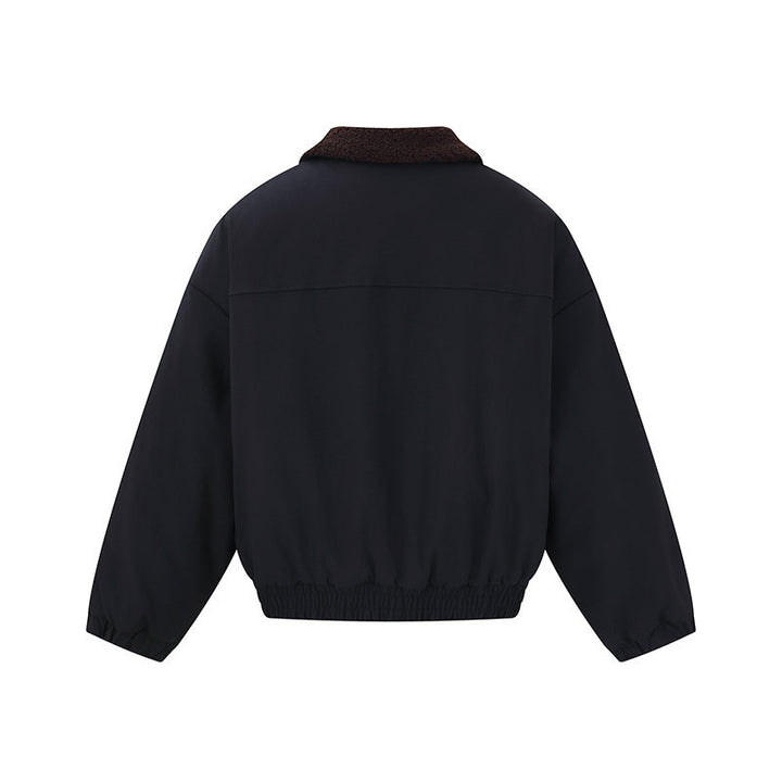 Unisex short bomber jacket in boxy cut with teddy collar Mune Fashion