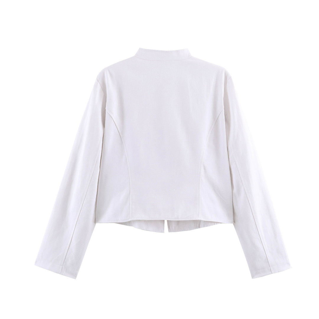 Ladies short hussar jacket with decorative loops and stand-up collar Drune