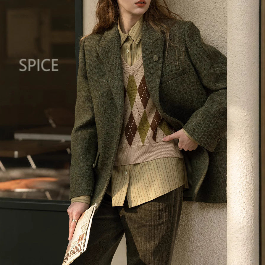 Women Elegant and Modern Wool Blazer Mune Fashion