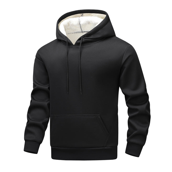 Men's Cozy Teddy Fleece Hoodie with Sherpa Lining and Kangaroo Pocket Mune Fashion