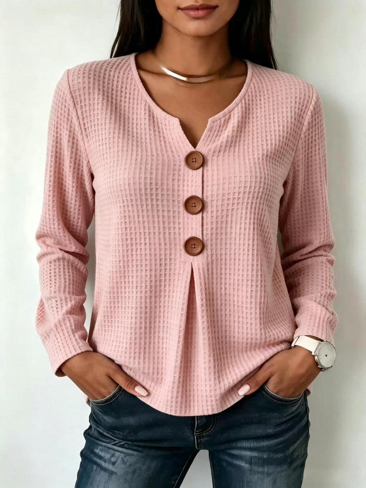 Women's Stylish Long Sleeve Shirt with Button Details Mune Fashion
