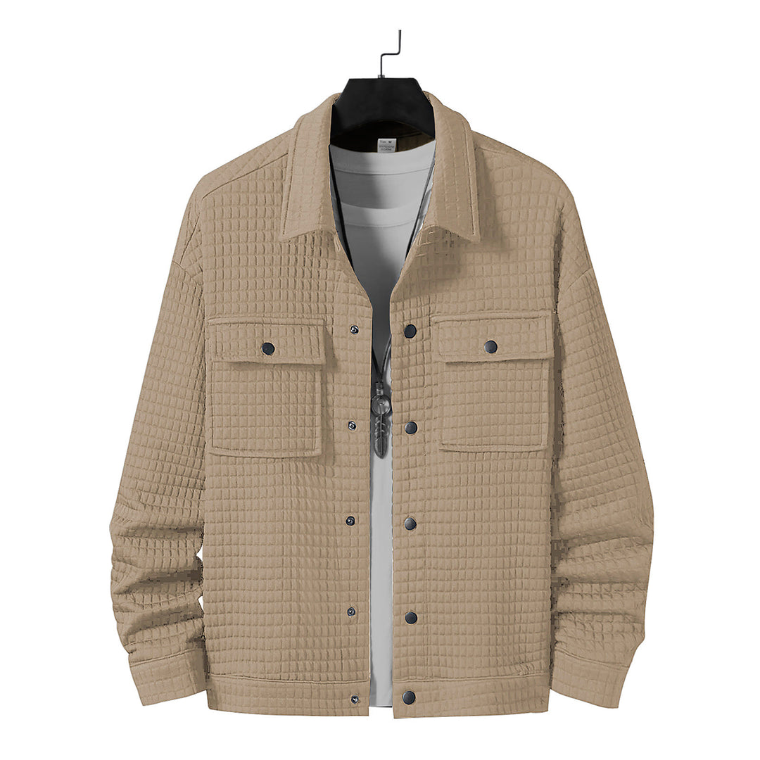 Men's quilted overshirt jacket with square quilted structure and patch chest pockets Mune Fashion