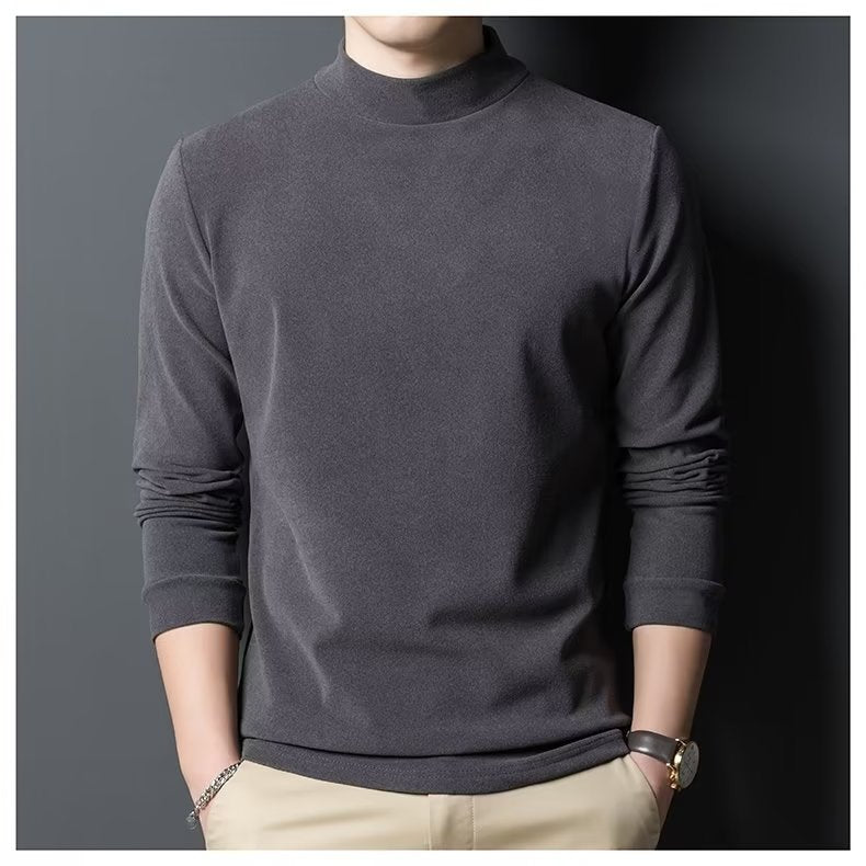 Men's High-Quality Long Sleeve Shirt with Turtle Neck Mune Fashion
