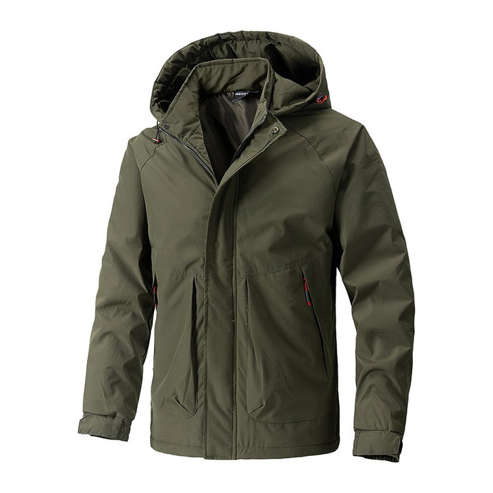 Men's Water-Repellent Hooded Transition Jacket with Thermal Lining, Utility Pockets & Adjustable Cuffs Mune Fashion