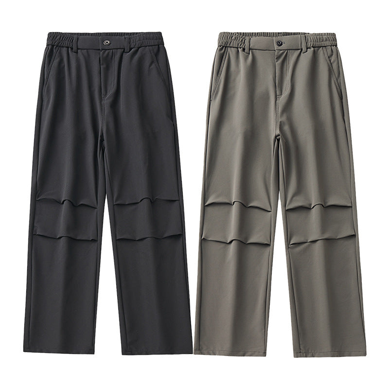 Men's Relaxed-Fit Technical Trousers with Straight Leg, Elastic Waistband and Technical Details Mune Fashion