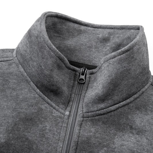 Unisex Oversize-Halfzip-Sweatshirt with Kangaroo Pocket and High Collar Mune Fashion