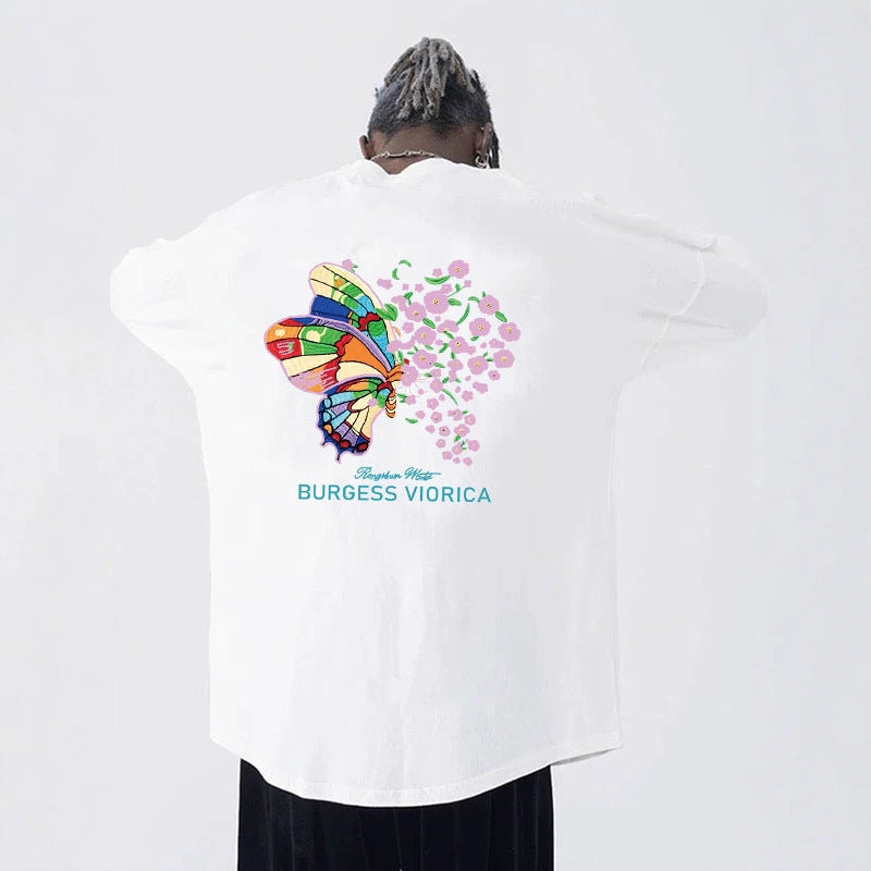 Men's Casual Oversized Sweatshirt with Colorful Butterfly Print Mune Fashion