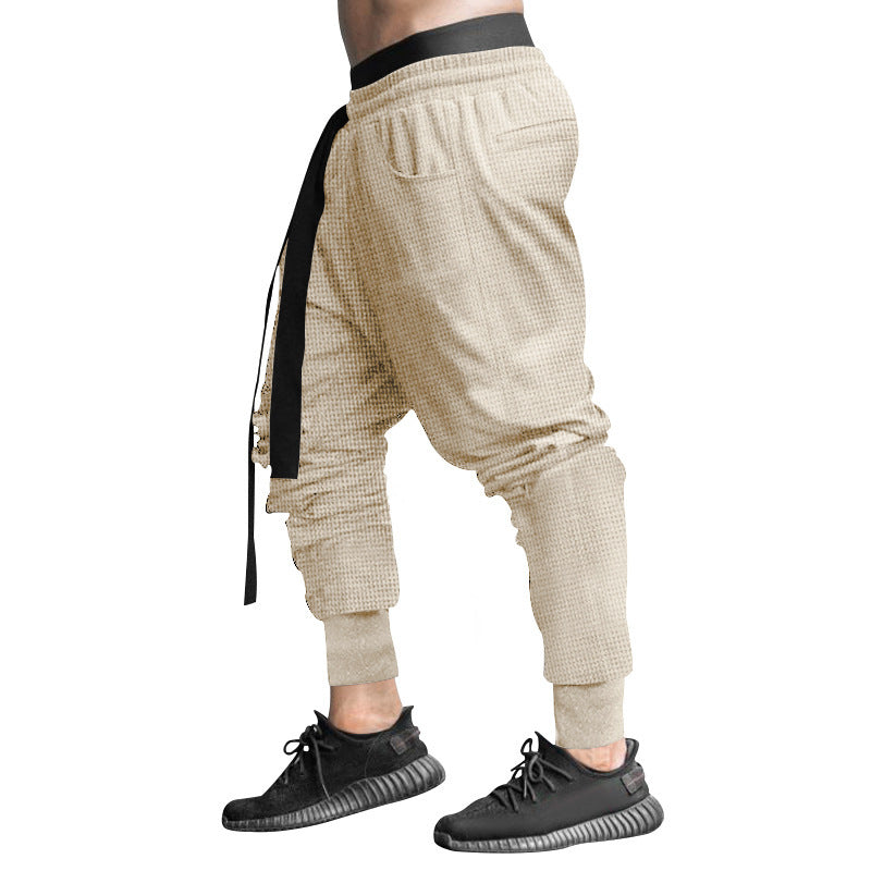 Men's waffle texture joggers with a low rise elastic comfort waistband and tapered leg opening Mune Fashion