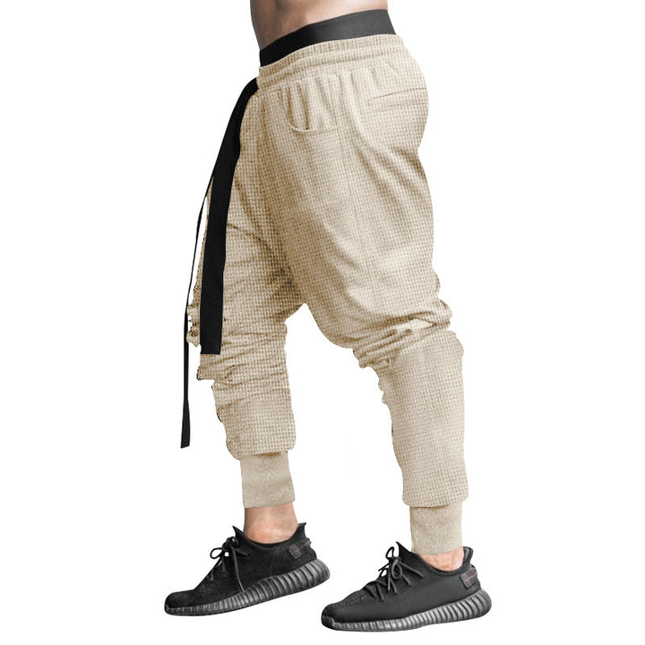 Men's waffle texture joggers with a low rise elastic comfort waistband and tapered leg opening Mune Fashion
