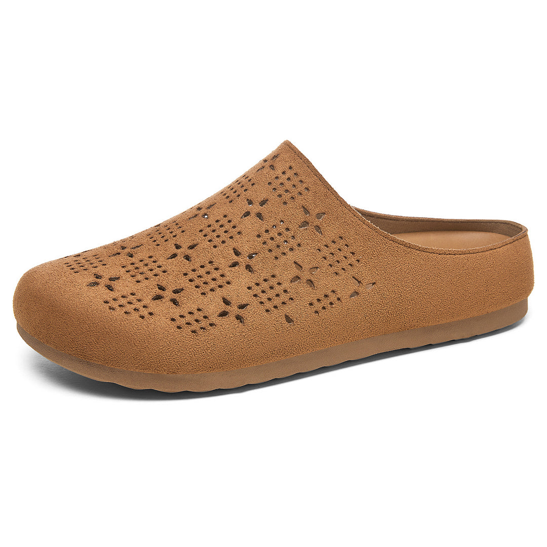 Women nan comfort mule with laser perforation and molded memory footbed Mune Fashion