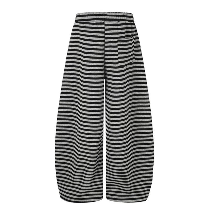 Women's Wide Palazzo Lounge Pants with High Comfort Waistband, Drawstring and Photo Patch Details Mune Fashion