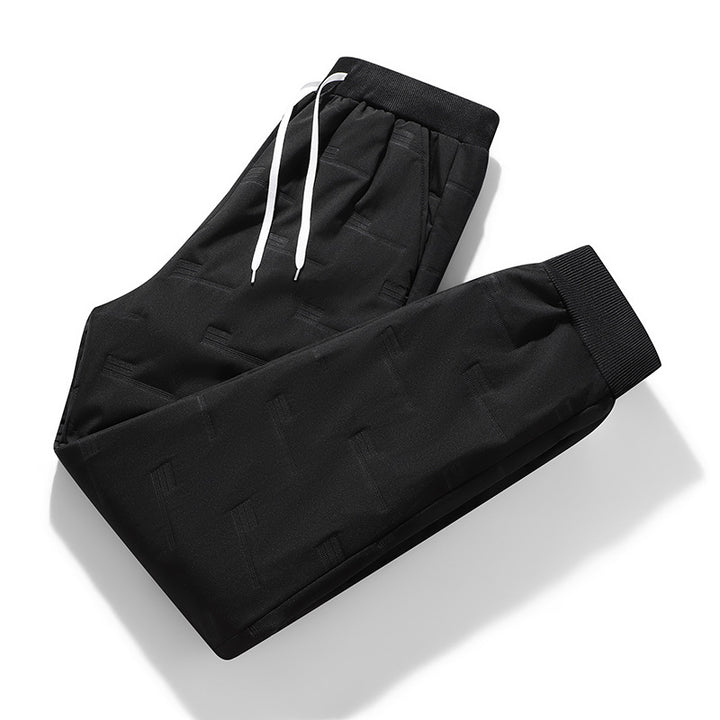Men's Sportive Jogging Pants with Elastic Waistband, Drawstring, and Ribbed Leg Ends Mune Fashion