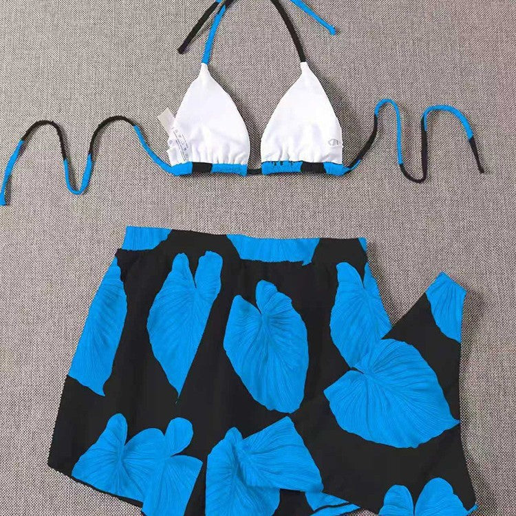 Women's Triangle Bikini Set with Fashionable Skirt Mune Fashion
