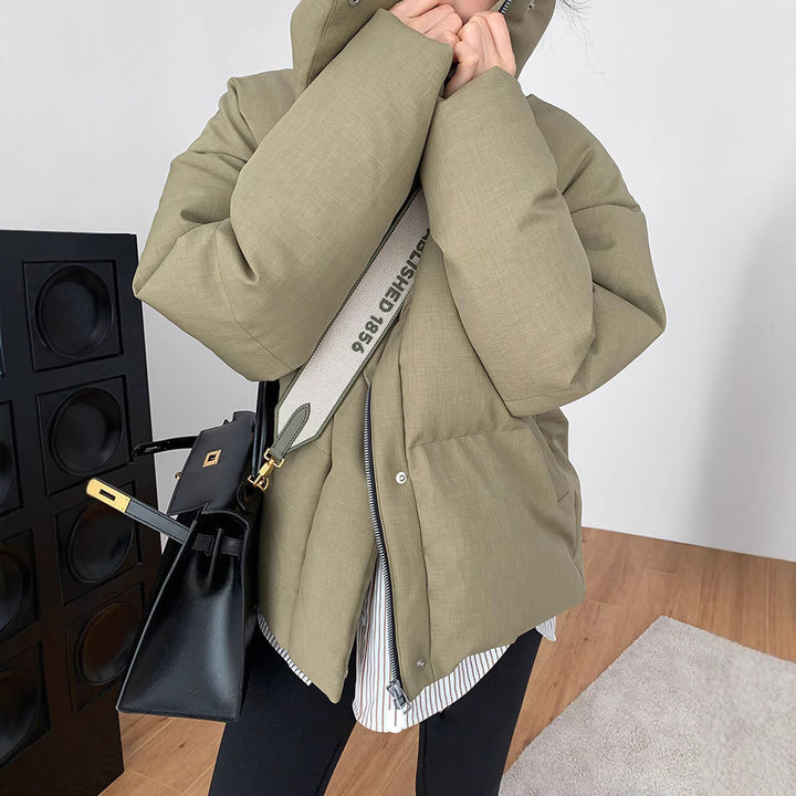 Women's Stylish Quilted Jacket with High Collar Mune Fashion 1789268422